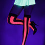 Striped opaque thigh hi
