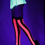 Striped opaque thigh hi