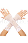 Fishnet arm warmer with lace trim