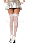 Lace top heart backseam sheer thigh hi