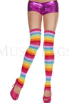 Rainbow footless acrylic thigh hi leg warmer