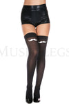 Cute mustache design thigh hi