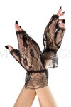 Wrist length lace fingerless gloves