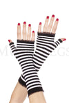 Opaque stripes warmer with mini lace trim