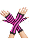 Opaque stripes warmer with mini lace trim
