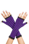 Opaque stripes warmer with mini lace trim