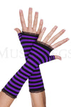 Opaque stripes warmer with mini lace trim