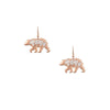 DIONA J TWO TONE MAMA BEAR DANGLE EARRING WORN RG/SILVER B17-094-173647