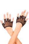 Short fishnet fingerless gloves