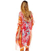 DIONA J TIE DYE FASHIONABLE KIMONO COVER UP CARDIGAN ONE SIZE COLOR RED