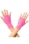 Flounce fishnet gloves
