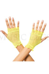 Flounce fishnet gloves
