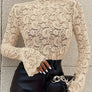Mock Neck Long Sleeve Lace Top