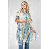 DIONA J AZTEC PRINT KIMONO CARDIGAN ONE SIZE COLOR NAVY AND YELLOW
