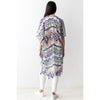 DIONA J SOUTHWESTERN PRINT KIMONO W/ TASSELS MULTICOLOR