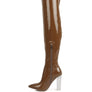NOIRE THIGH HIGH LONG BOOTS IN PATENT PU