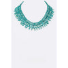 DIONA J CRYSTAL MIX SEED BEADS ICONIC COLLAR NECKLACE COLOR TEAL