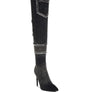 Eilish Rhinestones Knee High Denim Boots