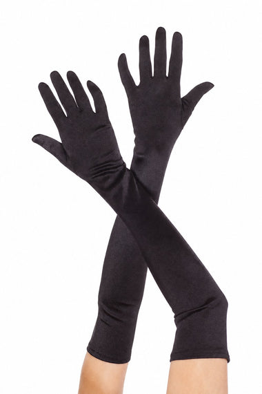 Extra long satin gloves