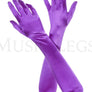 Extra long satin gloves