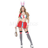 Rabbit Wonderland 5 Pc Short Sleeve Crop Multicolor Halloween Costume Size XS