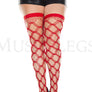 Plus size multi strands spandex diamond net thigh hi