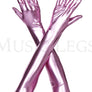 Extra long metallic gloves