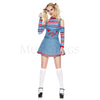 Good Guys Doll 3 Pc Denim Skirt Women’s Halloween Cosplay Costume Set Size XL