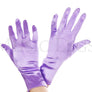 Wrist length satin gloves