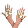 Short faux leather fingerless gloves