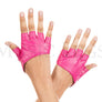 Short faux leather fingerless gloves