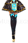 Star print with satin bow thigh hi