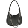 DIONA J SMOOTH CHAIN LINK DESIGN SHOULDER BAG COLOR BLACK