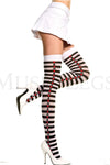 Striped thigh hi with card suit side seam
