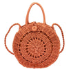 DIONA J ROUNDED STRAW HANDLE CROSSBODY BAG COLOR RUST