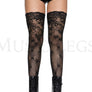 Leaf and lace thigh hi