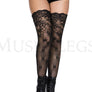 Leaf and lace thigh hi