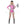 Racer Babe 3 Pc Pink Long Sleeve Front Zip Halloween Cosplay Costume Size S/M