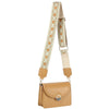 Diona J Women's Modern Smooth Crossbody Bag With Guitar Strap Taupe