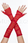 Soft mesh fingerless gloves