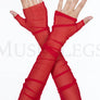 Soft mesh fingerless gloves