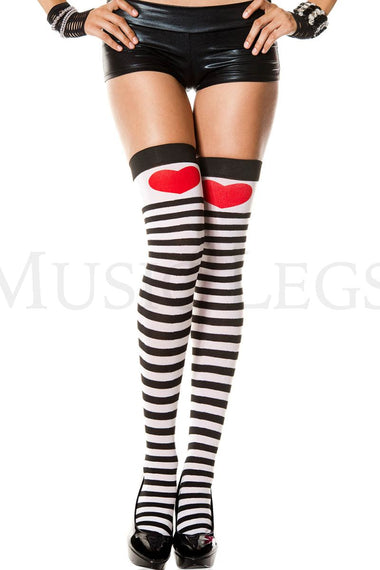 Striped Thigh High with Huge Heart