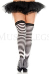 Plus size striped thigh hi