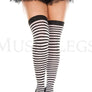 Plus size striped thigh hi