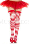 Plus size striped thigh hi