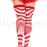 Plus size striped thigh hi