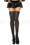 Contrast ribbon lacing opaque thigh hi