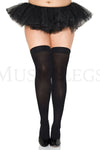 Plus size opaque thigh hi