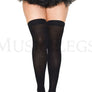 Plus size opaque thigh hi