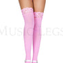 Opaque Thigh Highs with Lace Top